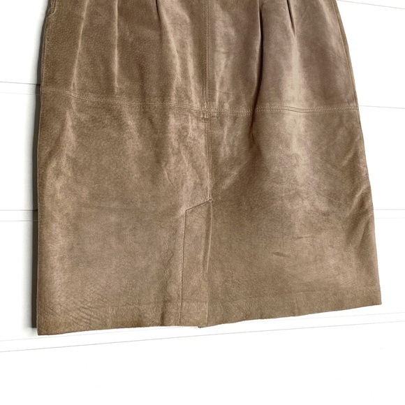 Vintage 100% Genuine Suede Leather Skirt Size 2 - Picture 7 of 10